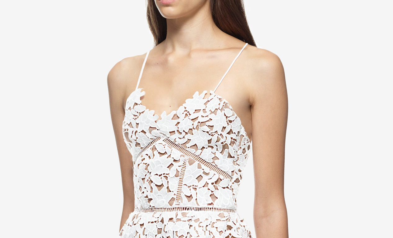 Azaelea Dress in White by Self Portrait - RENTAL