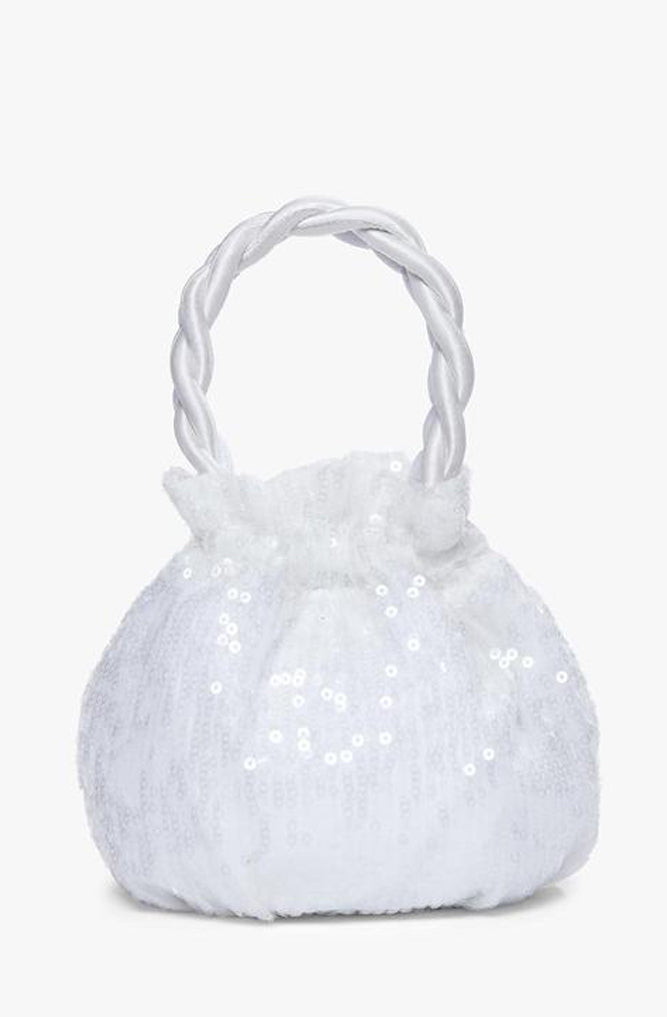 Staud Grace Bag White Sequin