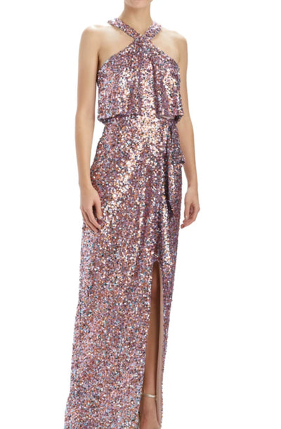 Sweethearts Sequin Halter Neck Gown by ML Monique Lhuillier -  FINAL SALE