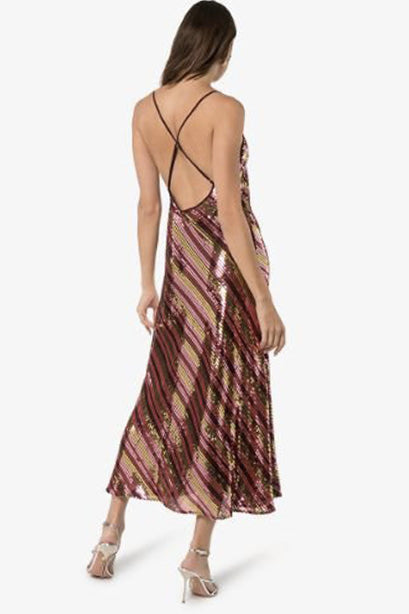 Sylvie Sequin Slip Dress by Rixo London - RENTAL