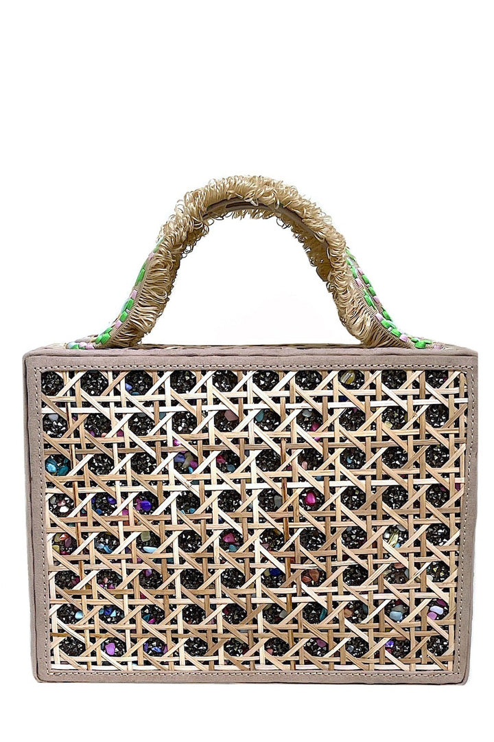 Tulum Rattan Box Clutch by Simitri Designs - RENTAL
