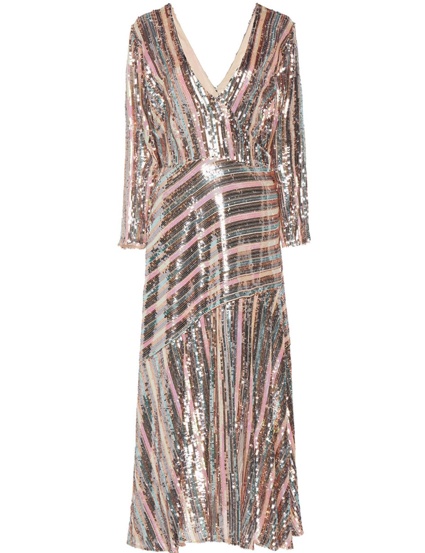 Tyra Sequin Stripe Midi Dress by Rixo London - FINAL SALE