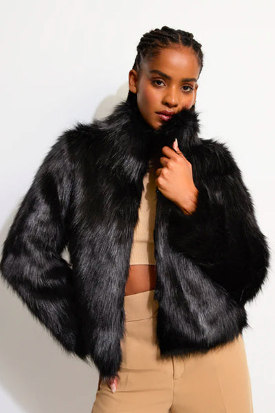 Fur Delish Faux Fur Jacket in Black by Unreal Fur - RENTAL