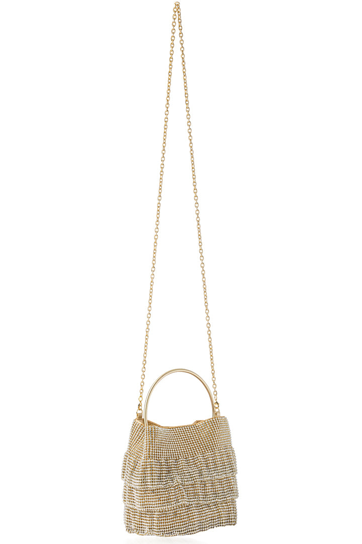 Soleil Bucket Bag in Gold by Whiting and Davis - RENTAL