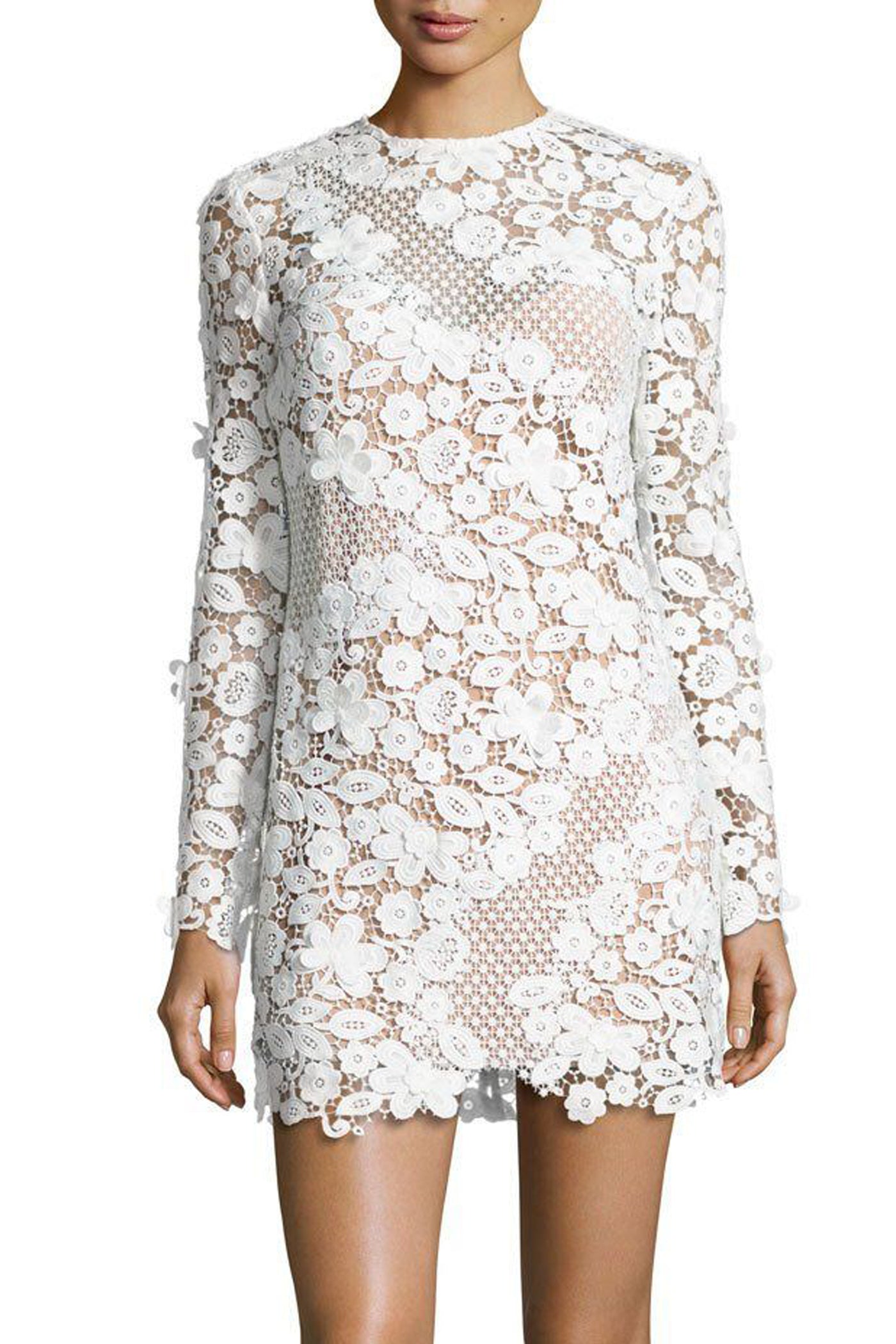 Self portrait white long sleeve dress 2025