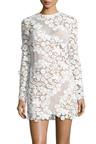 3D floral lace shift dress self portrait