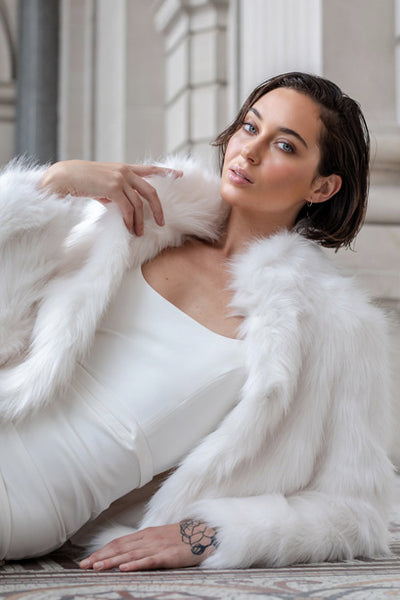 Unreal Fur Faux Fur White Jacket