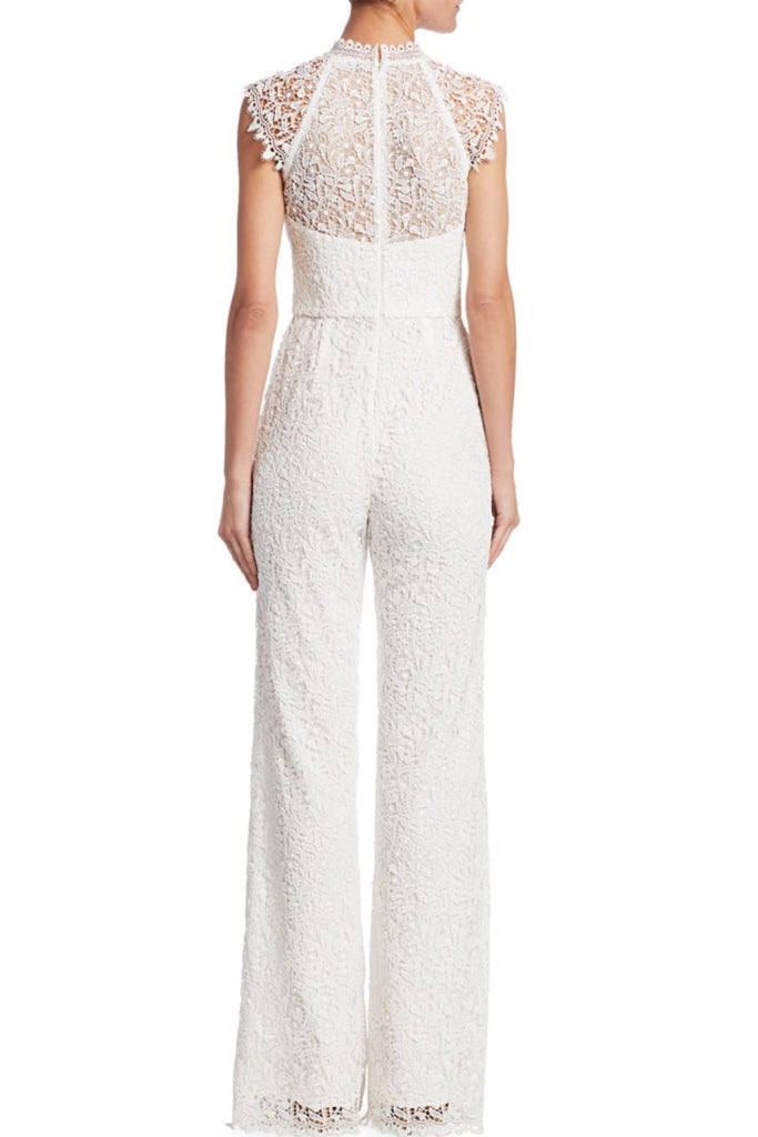 Adeline White Lace Jumpsuit by ML Monique Lhuillier RENTAL The