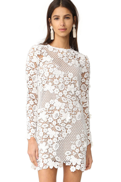 Snow White 3D Floral Lace Shift Dress by Self Portrait - RENTAL