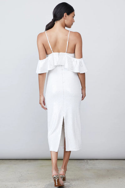 Audrina White Sequin Midi Dress by Allen Schwartz - FINAL SALE